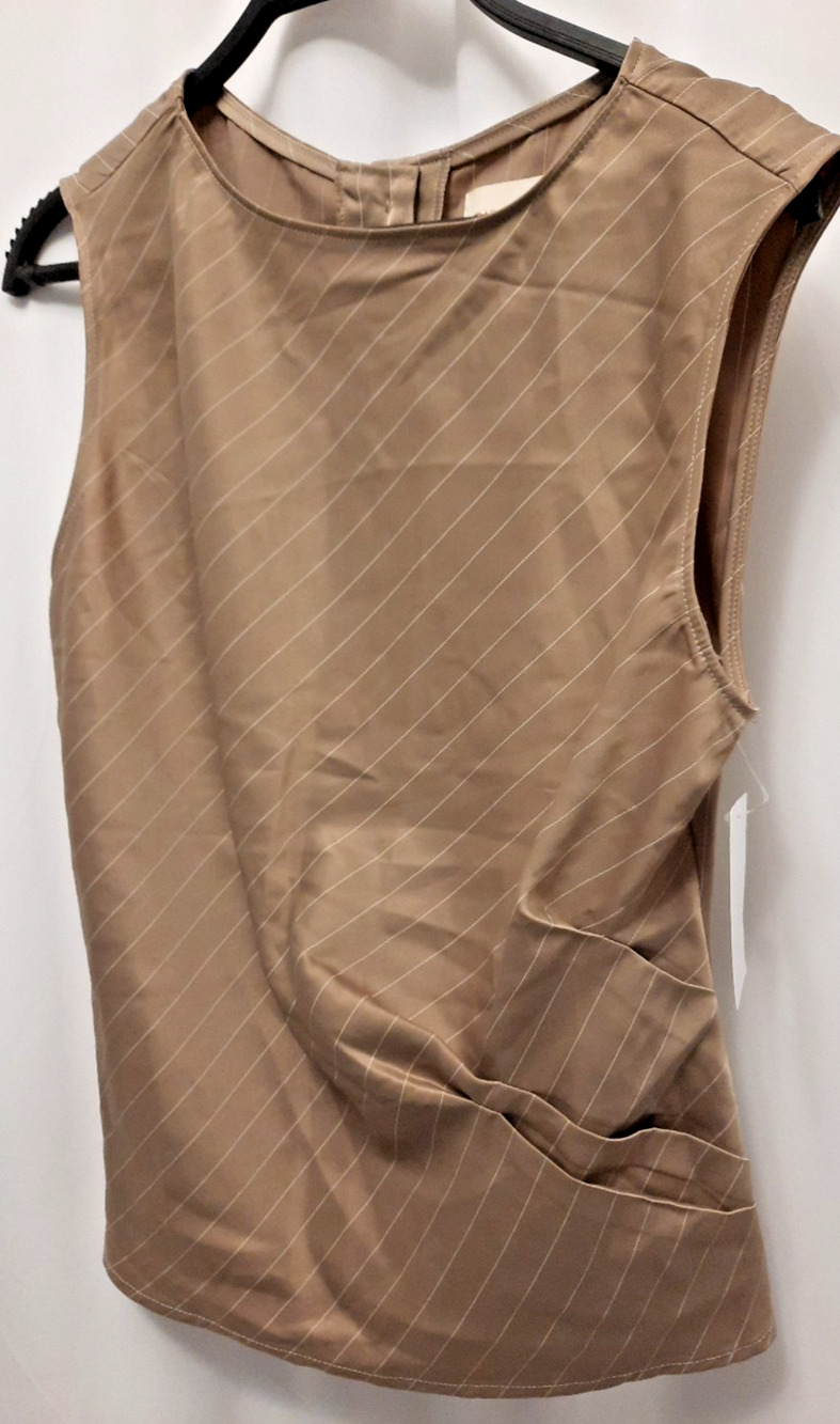 melloday Nwt Small Camel Pinstripe button back Msrp $49